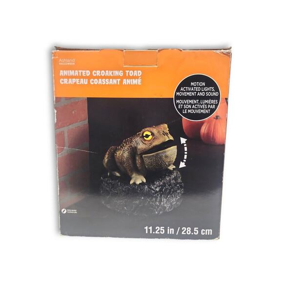 Ashland Halloween Animated Croaking Toad, Motion Activated W/ Sound (See Video) - Picture 7 of 12